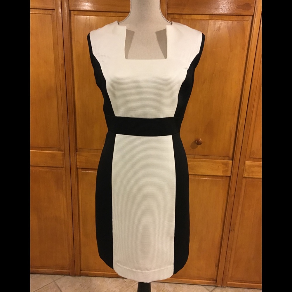 Tahari Black & White Dress